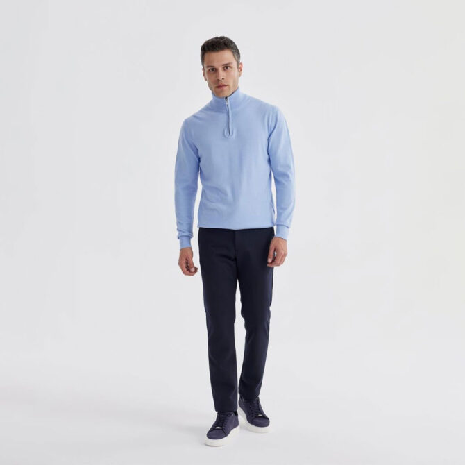 Jakamen Tricots Hallf Zip Blue