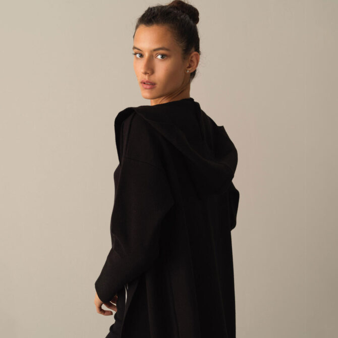 Xint Manteau Kimono Black