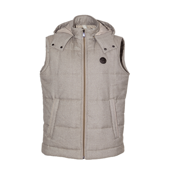 Mohher Gilet Pied De Puce Beige