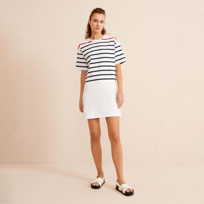 Xint Robe Tennis Col Rond Decontractee White