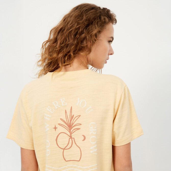 Xint T-Shirts Decontracte Imprime Champagne