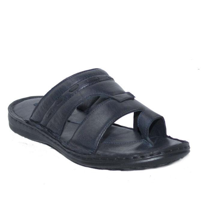 Jakamen Claquette Cuir Casual 357/Navy Blue - 3