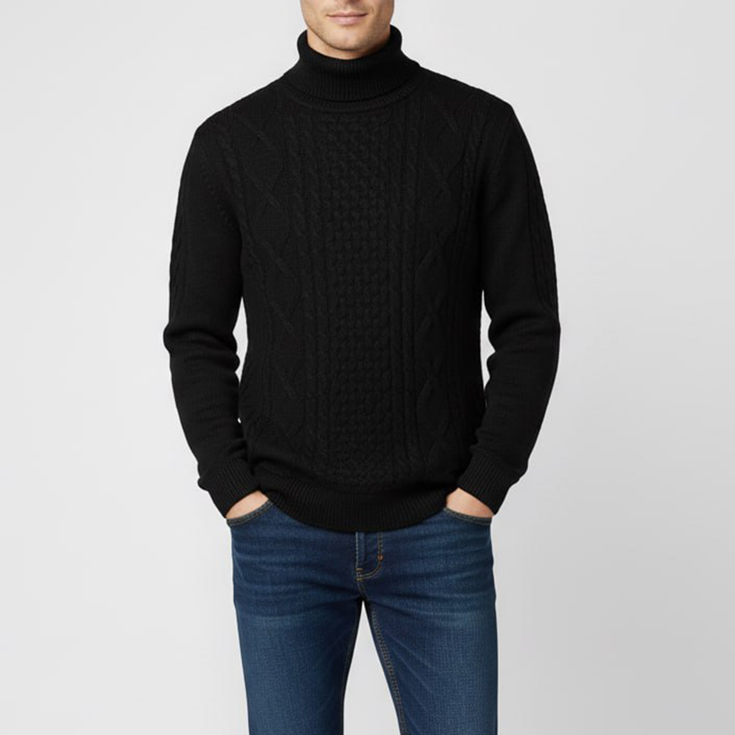 Jakamen Tricots Col Roulé Black