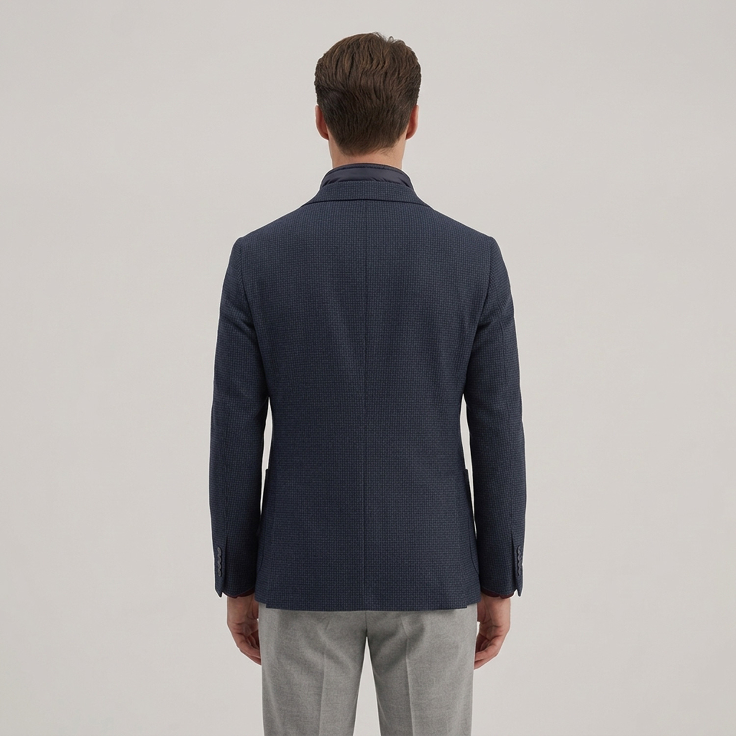 Mohher Blazer Pied De Puce Navy Blue
